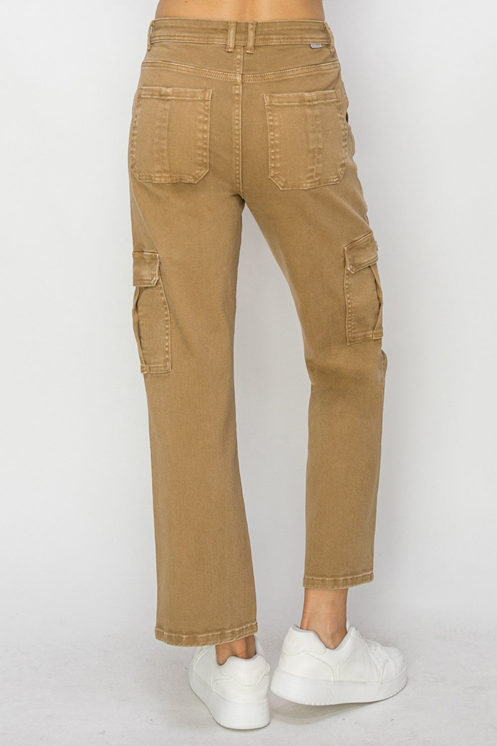 Risen Mocha Brown Denim Cargo Jeans - - jeans