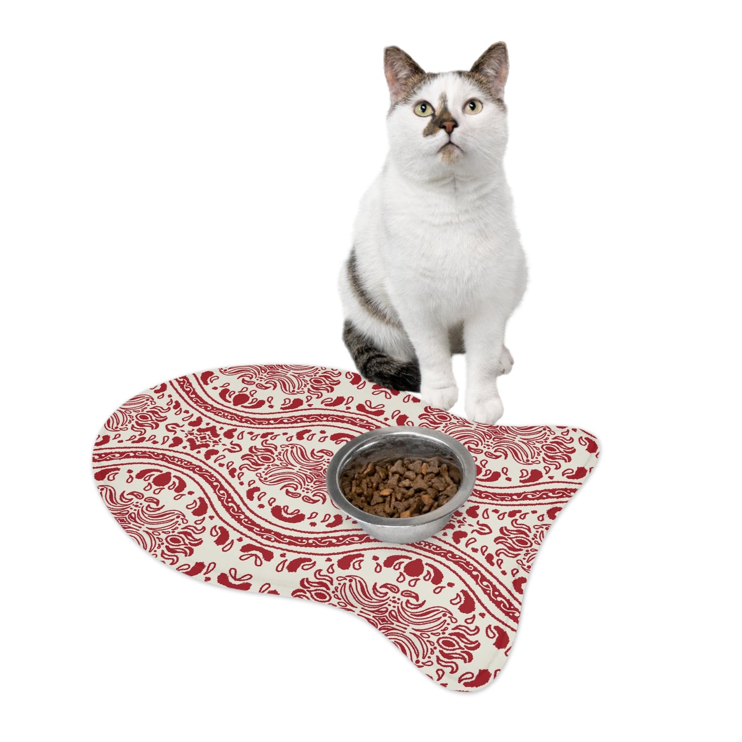 Red and Cream Pet Feeding Mats