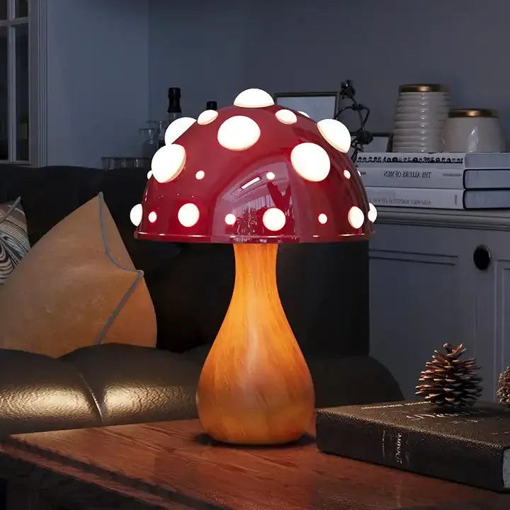 Large and Small Matsutake Decorative Mushroom Lamps