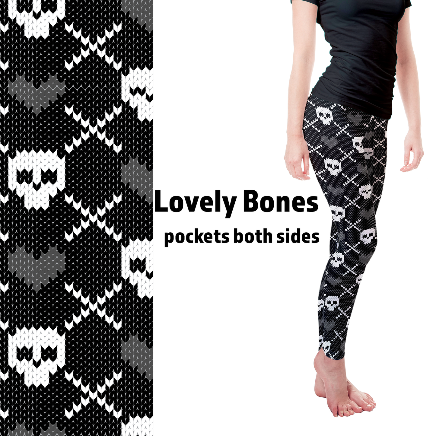 Lovely Bones Leggings with Pockets - - Apparel