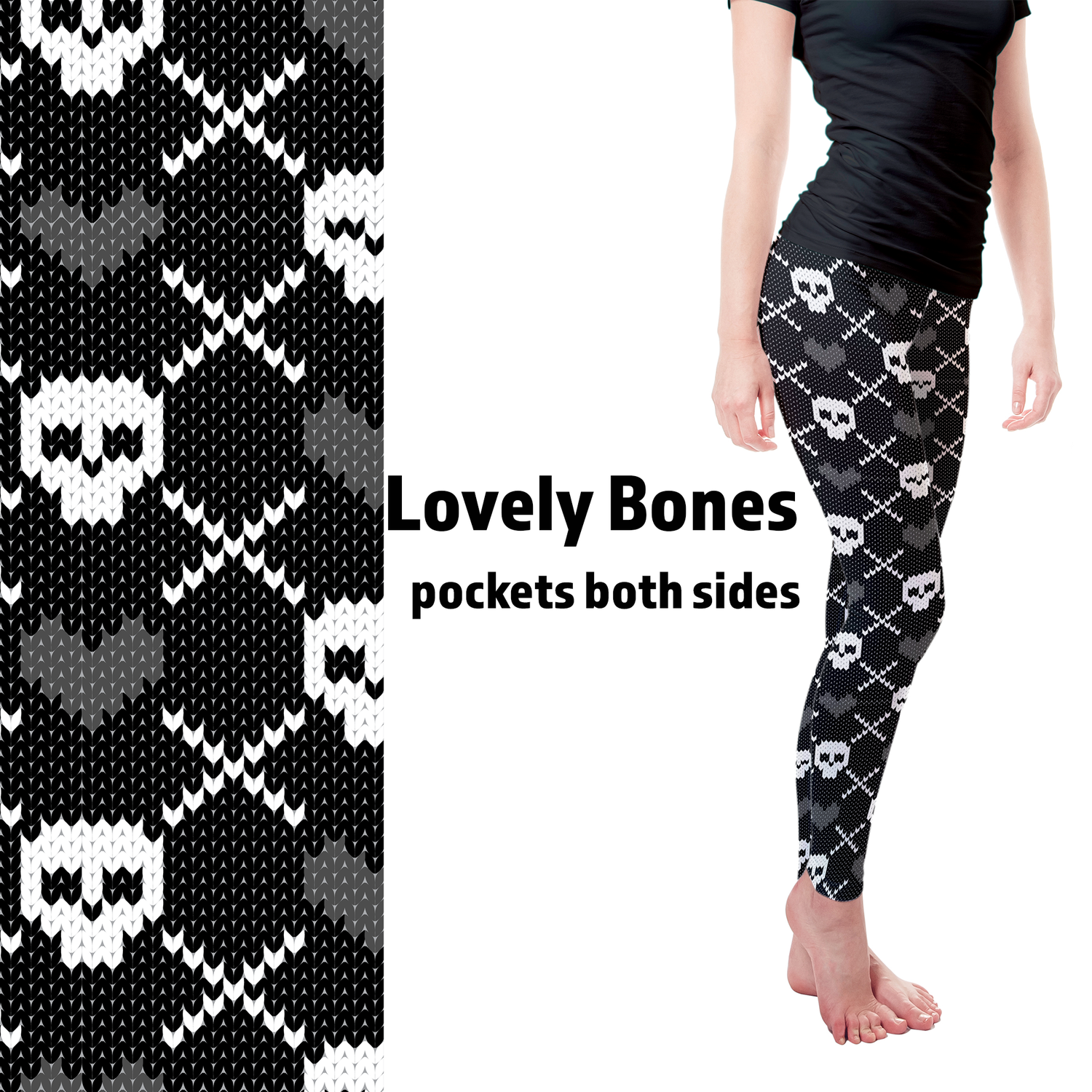 Lovely Bones Leggings with Pockets - - Apparel