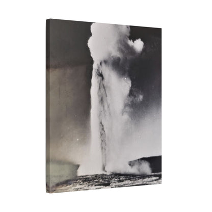 Old Faithful Geyser Yellowstone Satin Canvas Stretched