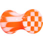 6G Orange and White Checkerboard Acrylic Saddle Plug - - PLUG