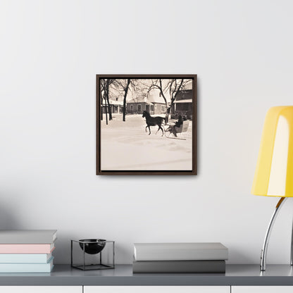 Carriage Ride Gallery Canvas Wraps Square Frame 12″ x 12″ Premium Gallery Wraps (1.25″) Walnut