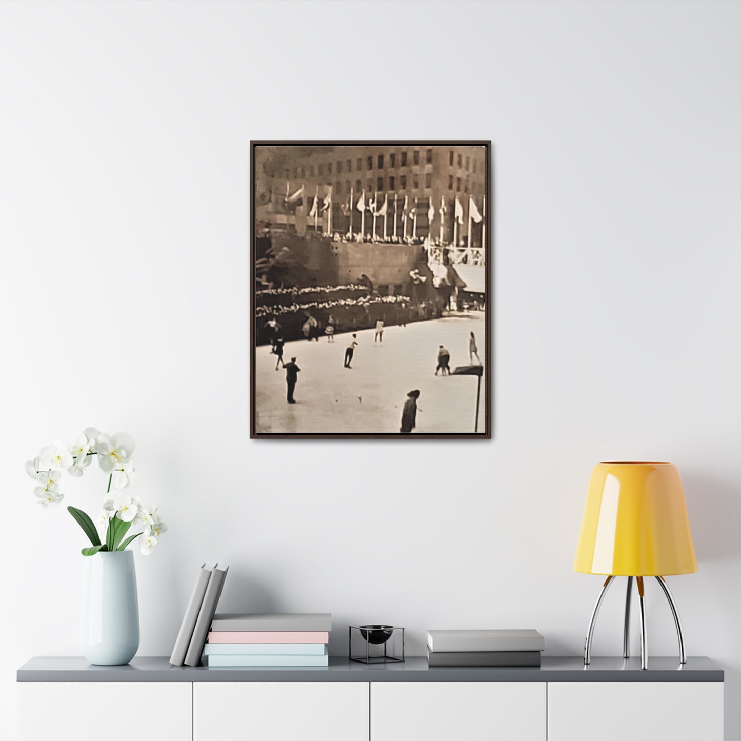 Rockefeller Plaza Easter 1945 Gallery Canvas Wraps, Vertical Frame