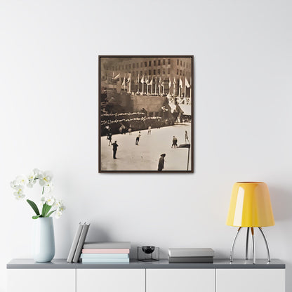 Rockefeller Plaza Easter 1945 Gallery Canvas Wraps Vertical Frame 24″ x 30″ 1.25" Walnut