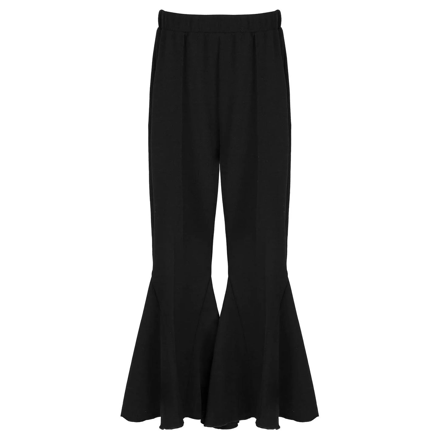 Girls Flare Black Ruffle Bell-Bottom Pants black