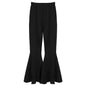 Girls Flare Black Ruffle Bell-Bottom Pants black