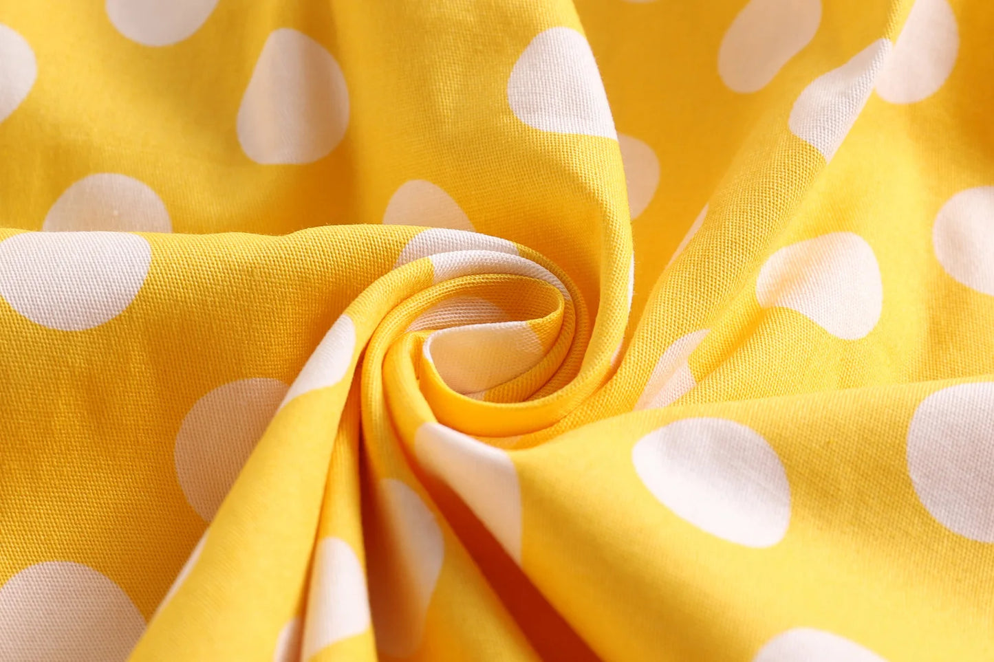 Spaghetti Strap Polka Dot Yellow Summer Dress Vintage Dresses