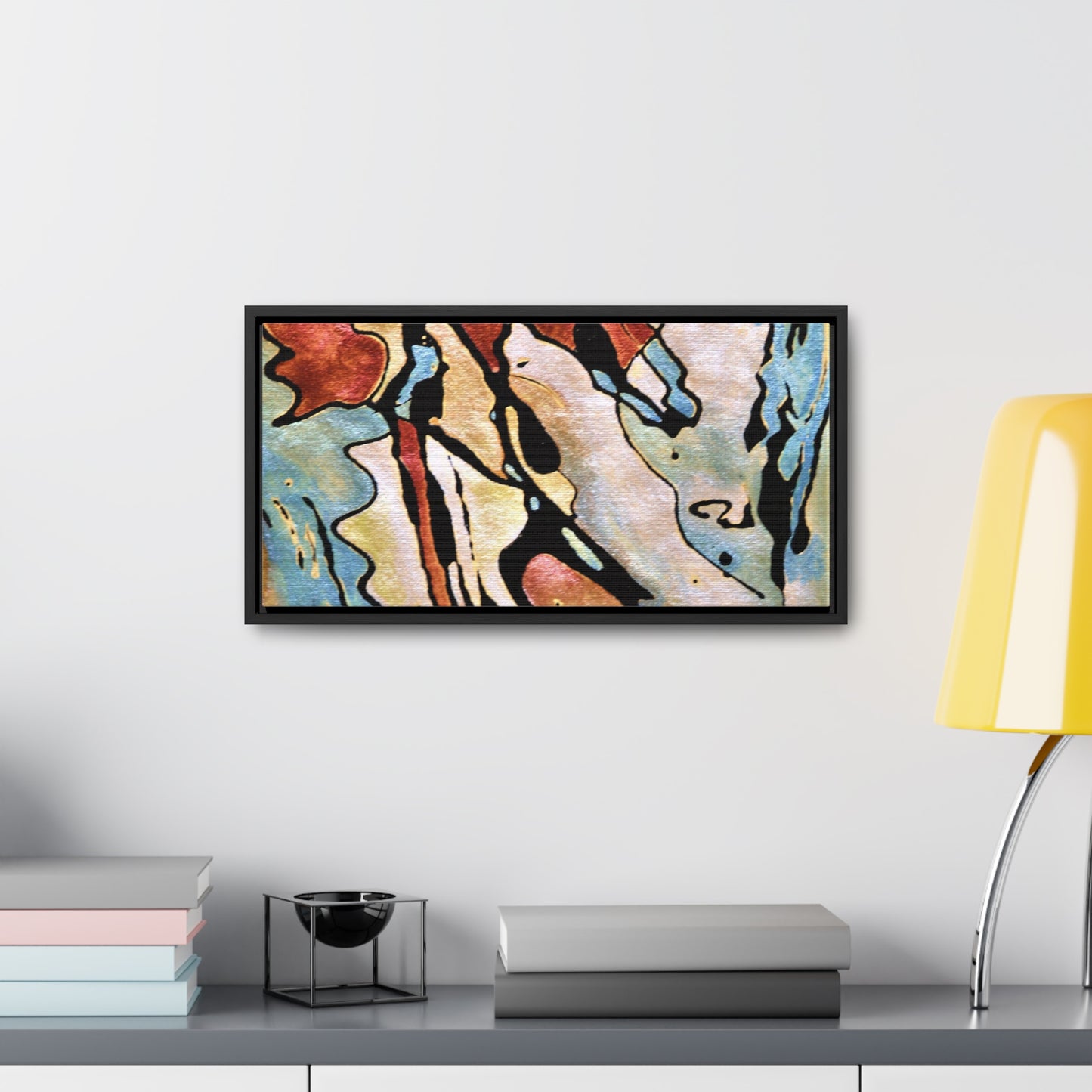 Blue Falls Gallery Canvas Wraps, Horizontal Frame