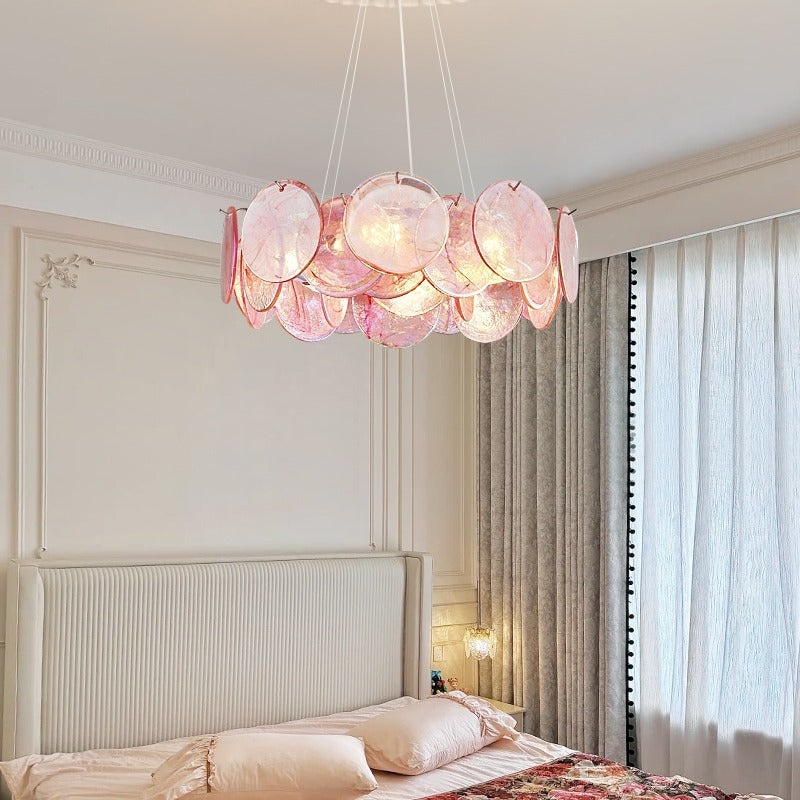 Luxury living room chandelier, designer-created stained glass dining room and bedroom lighting fixtures - -