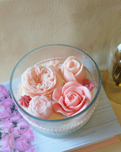 Rose Container Scented Candle 16 oz - - Scented candle