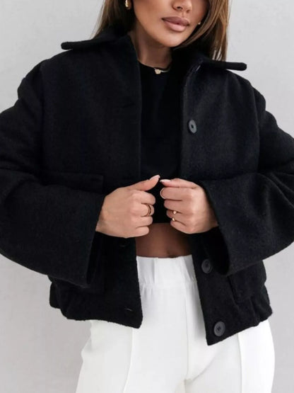 Button-Down Long Sleeve Outerwear - -