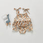 Cute Lemon Floral Ruffled One-Piece Swimsuit - Brown Sling 66cm - baby swimsuit