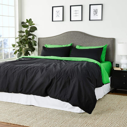 Tache Cotton Lime Green Black Reversible Comforter Set With Zipper Cover - - Comforter