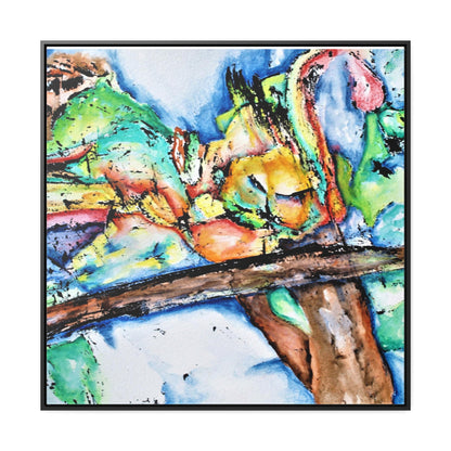 Owl In Flight Gallery Canvas Wraps, Square Frame Printify