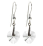 Swarovski Crystal Heart Drop Earrings 925 Sterling Silver - Crystal - earrings