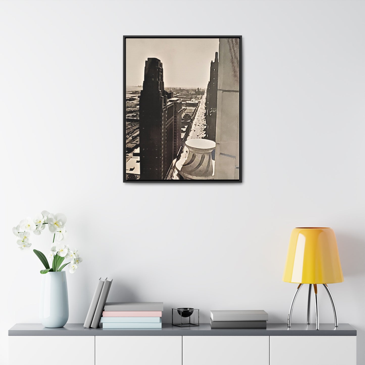 Michigan Ave Chicago Gallery Canvas Wraps, Vertical Frame