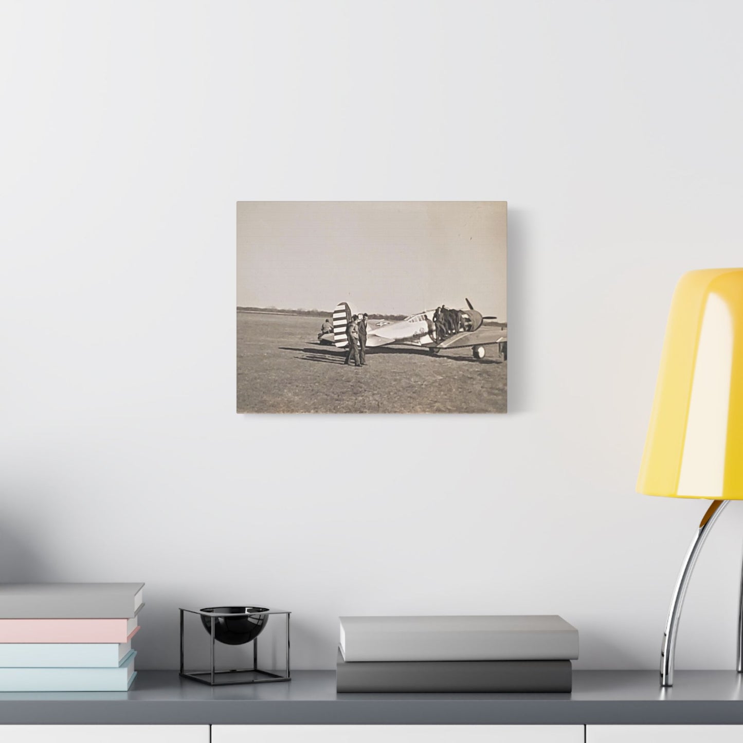 Army Pursuit Plane Ames Airport 1939 Satin Canvas, Stretched