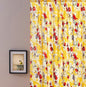 DaDa Bedding Set of 2 Radiant Sunshine Yellow Floral Window Curtain Panels - Natural Semi Sheer Hummingbirds Farmhouse Red Flowers Straight Tailored Edge - 54" x 84" - Curtains