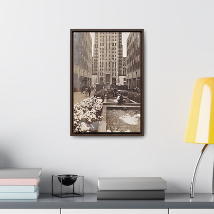 Rockefeller Plaza Gallery Canvas Wraps Vertical Frame 12″ x 18″ Premium Gallery Wraps (1.25″) Walnut