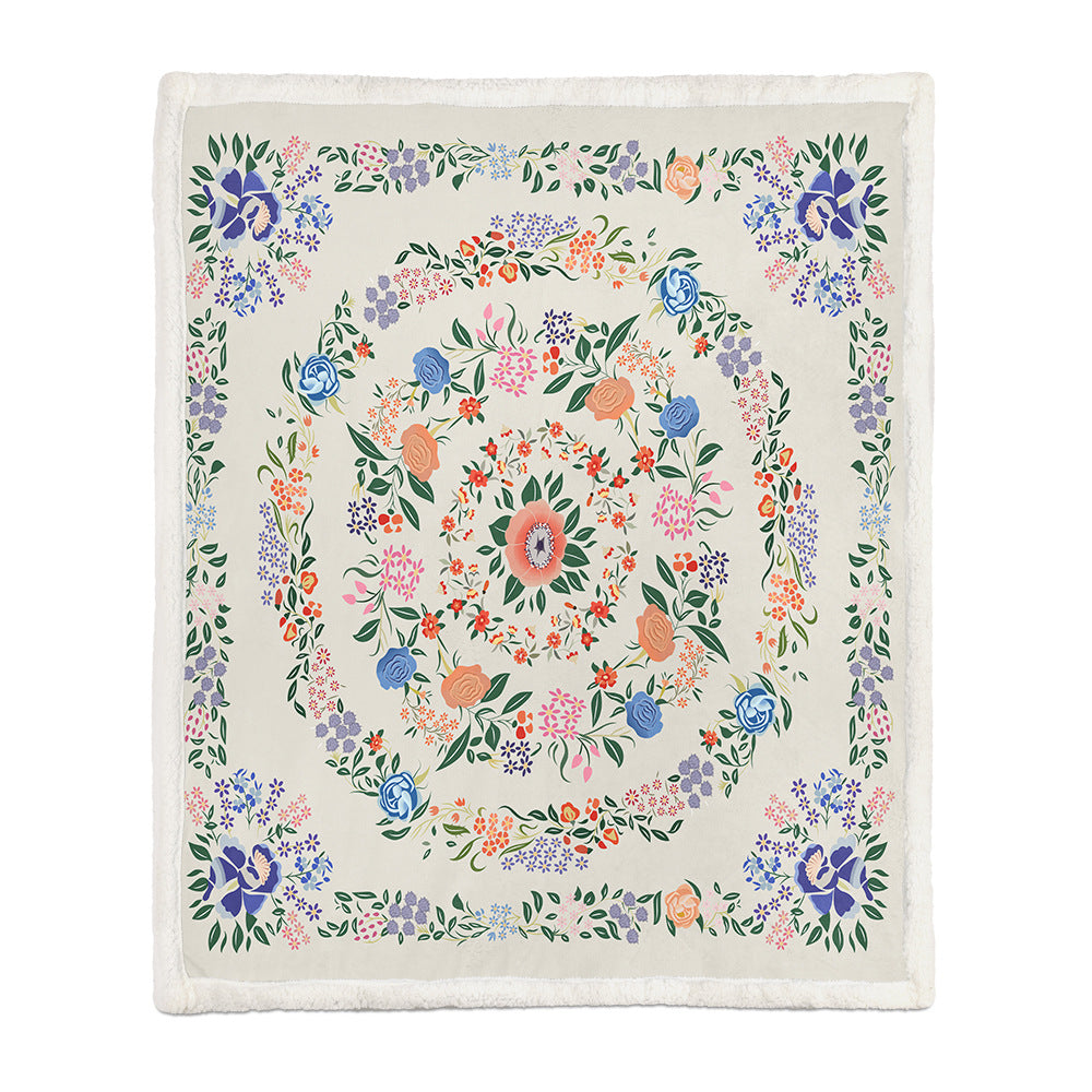 Chinese Floral Flannel Blanket – Soft Printed Throw in Multiple Sizes - 12 Style - Blankets