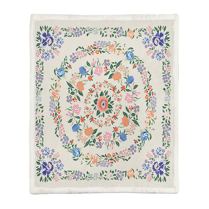 Chinese Floral Flannel Blanket – Soft Printed Throw in Multiple Sizes - 12 Style - Blankets