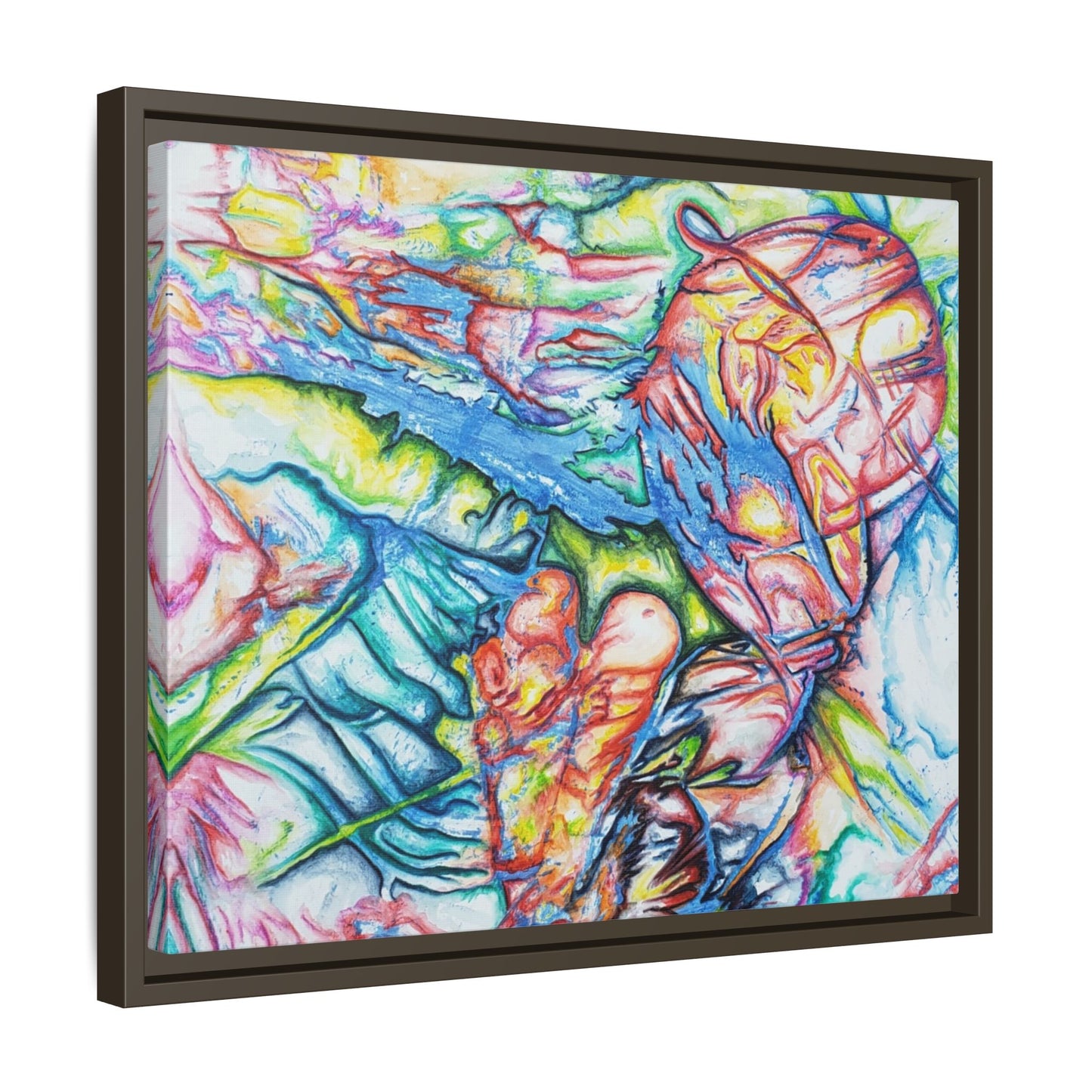Multi-Color Abstract Framed Canvas Art Print - Kia Day Design