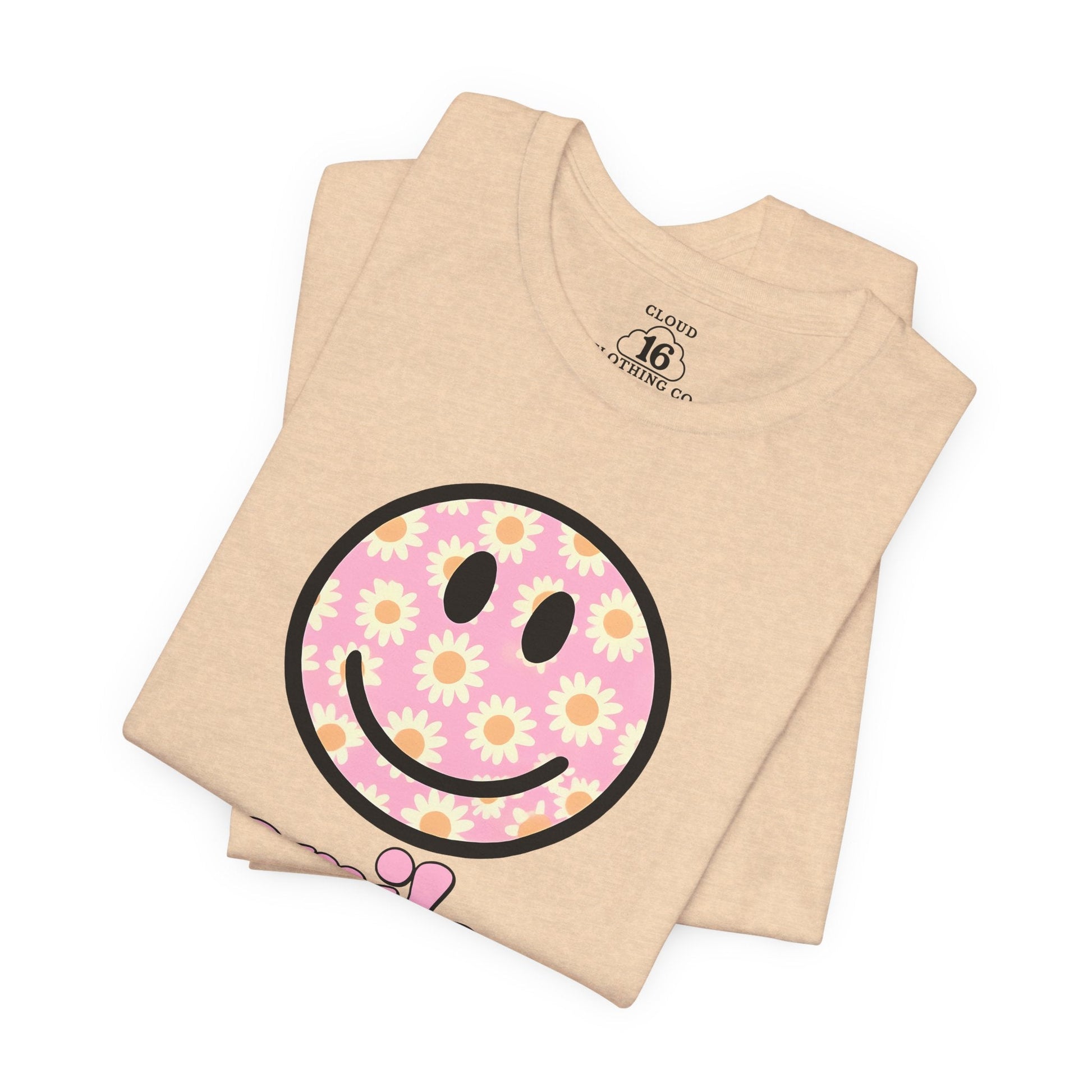Smile Floral Womens T-Shirt - Positive Vibes Tee- Cloud 16 Clothing Co.- {{Product type}}