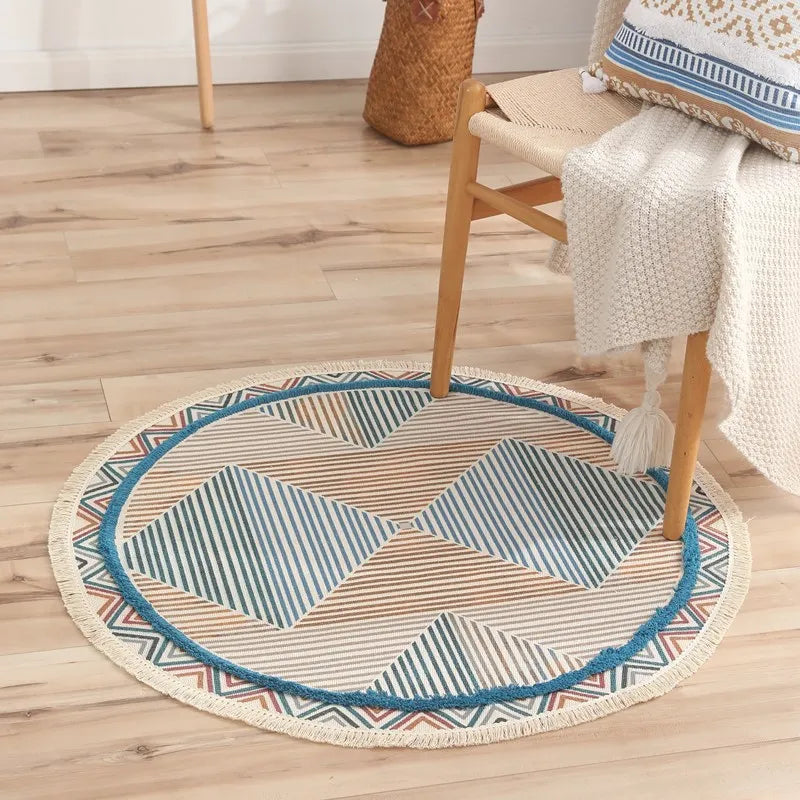 Mandala Round Rugs Custom Tufted Rugs Mat With Tassels