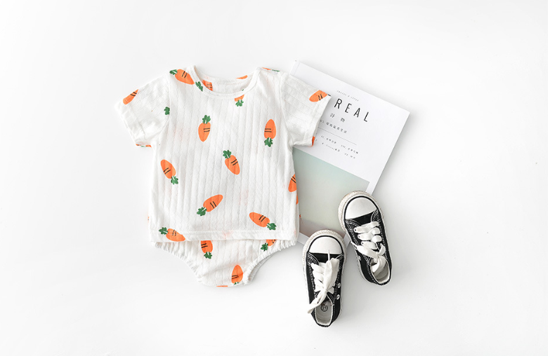 Playful Pals Kids Outfit Set - White carrot 90cm - onesie