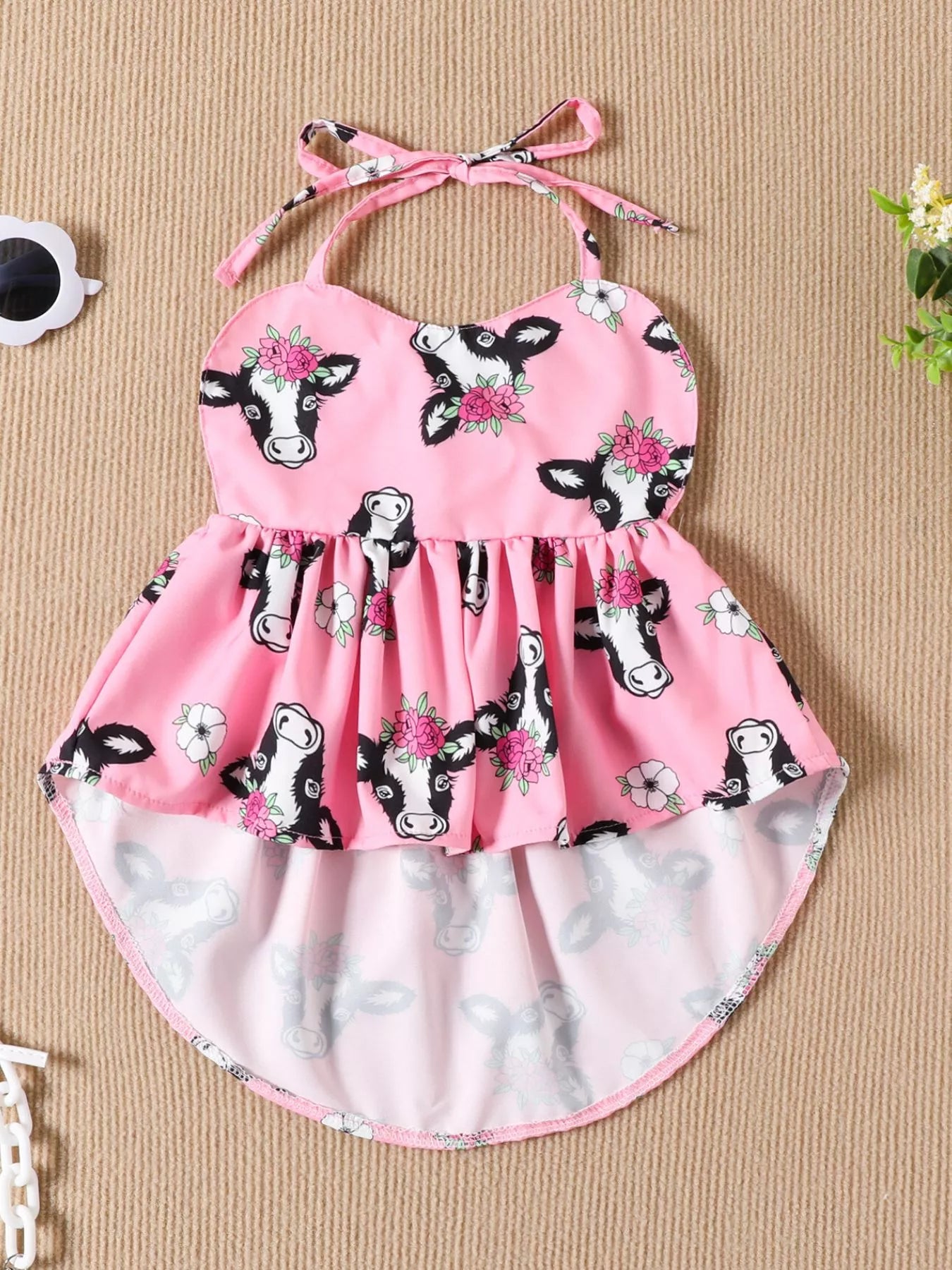 Children's Halter Neck Cami and Denim Shorts Set - -