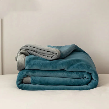 Simple Japanese Style Plain Milk Velvet Casual Blanket - - blanket