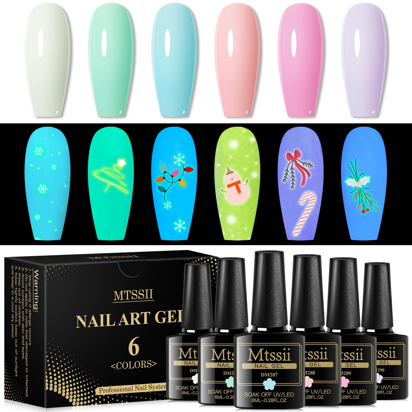 MTSSII 6 PCS Gel Nail Polish Kit Jelly Translucent Gel Nail Polish - Jelly Glow - nail polish