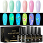 MTSSII 6 PCS Gel Nail Polish Kit Jelly Translucent Gel Nail Polish - Jelly Glow - nail polish