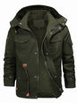 Men's Full Size Zip Up Fleece Lined Jacket Plus Size - Green -