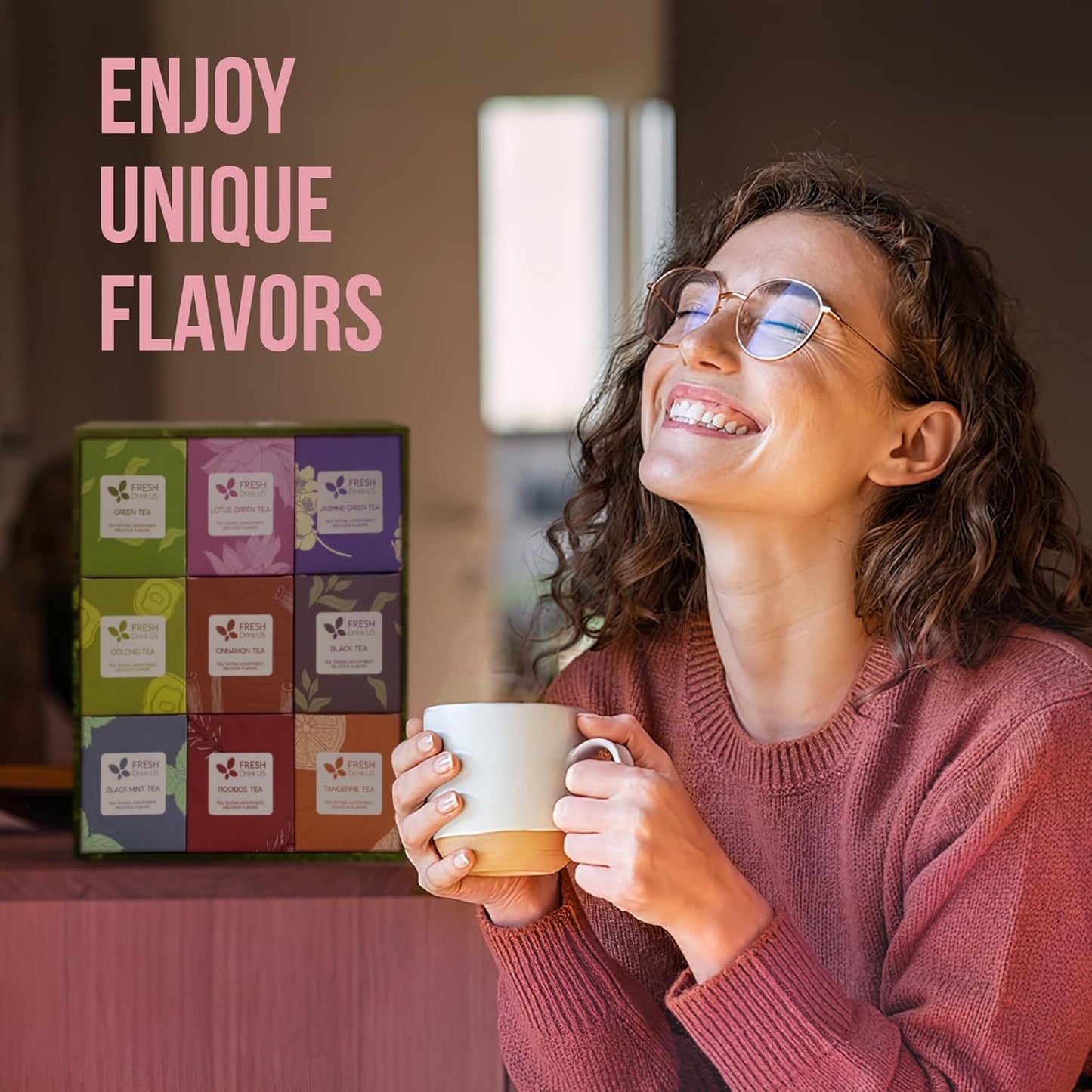 Premium 90 Tea Bags Sampler Assortment, 9 Different Flavors - -