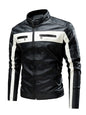 Men's Plus Size Contrast Zip Up Long Sleeve Jacket - Black -