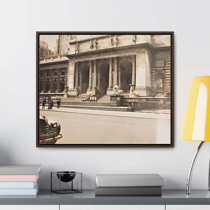 New York Public Library Gallery Canvas Wraps Horizontal Frame 24″ x 20″ Walnut 1.25"