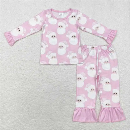 Christmas Santa Pajama Sets light pink white