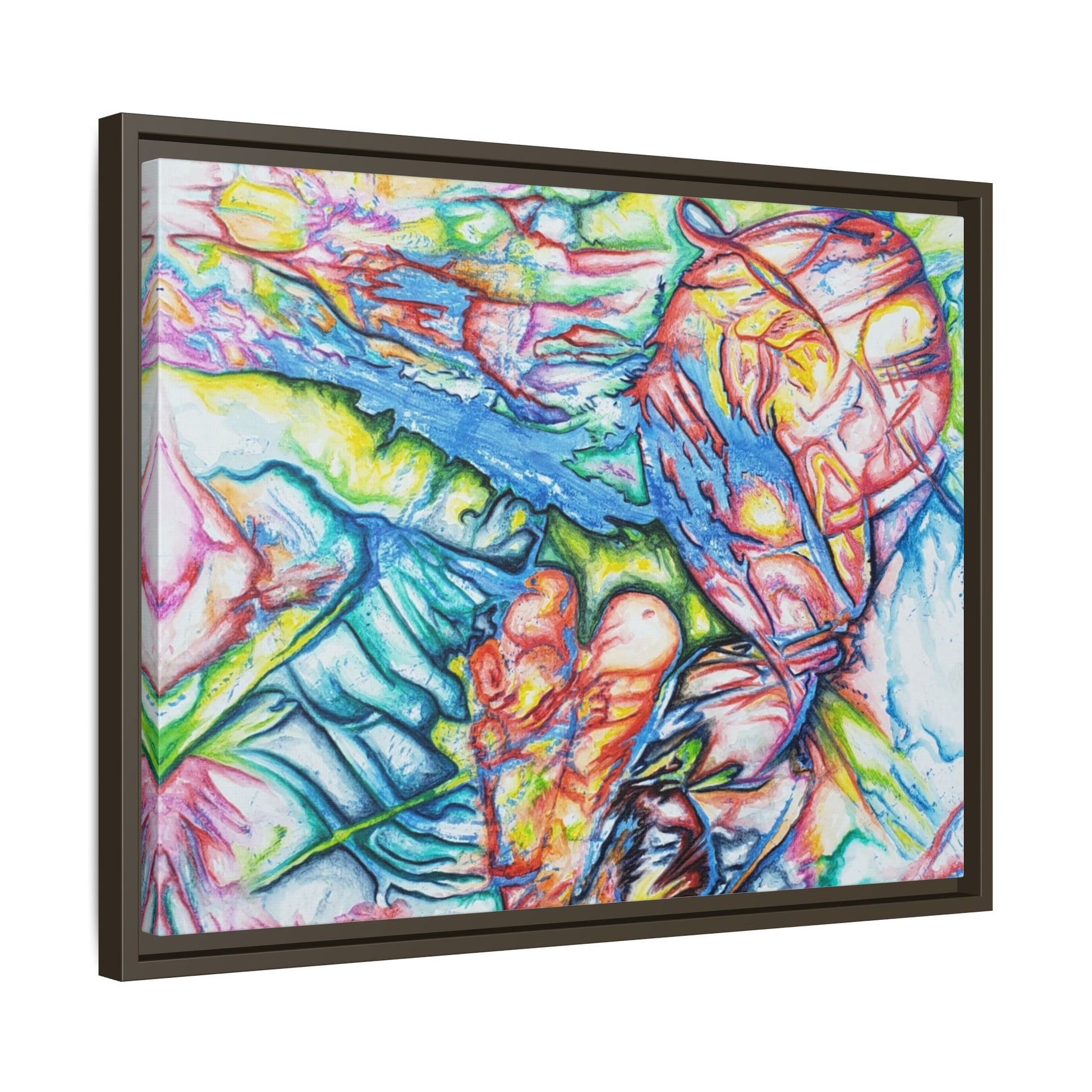 Multi-Color Abstract Framed Canvas Art Print - Kia Day Design