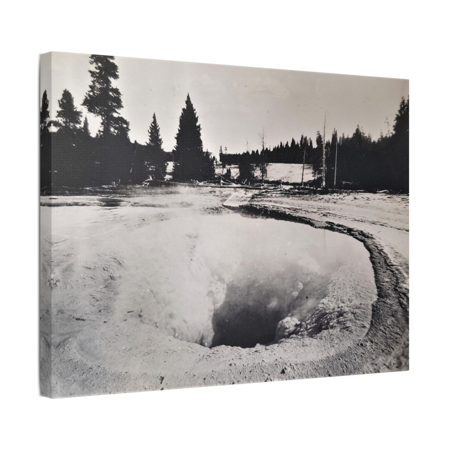 Morning Glory Pool Yellowstone Satin Canvas, Stretched