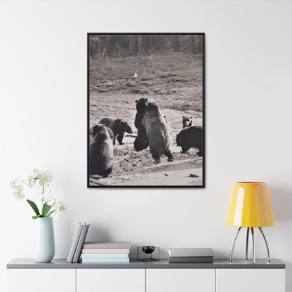 Yellowstone Grizzly Bears Gallery Canvas Wraps 30″ x 40″ Premium Gallery Wraps (1.25″) Black