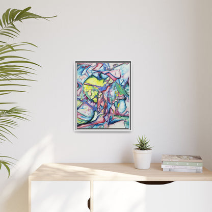 Alien Abstract Colorful Framed Canvas Art - Kia Day Design