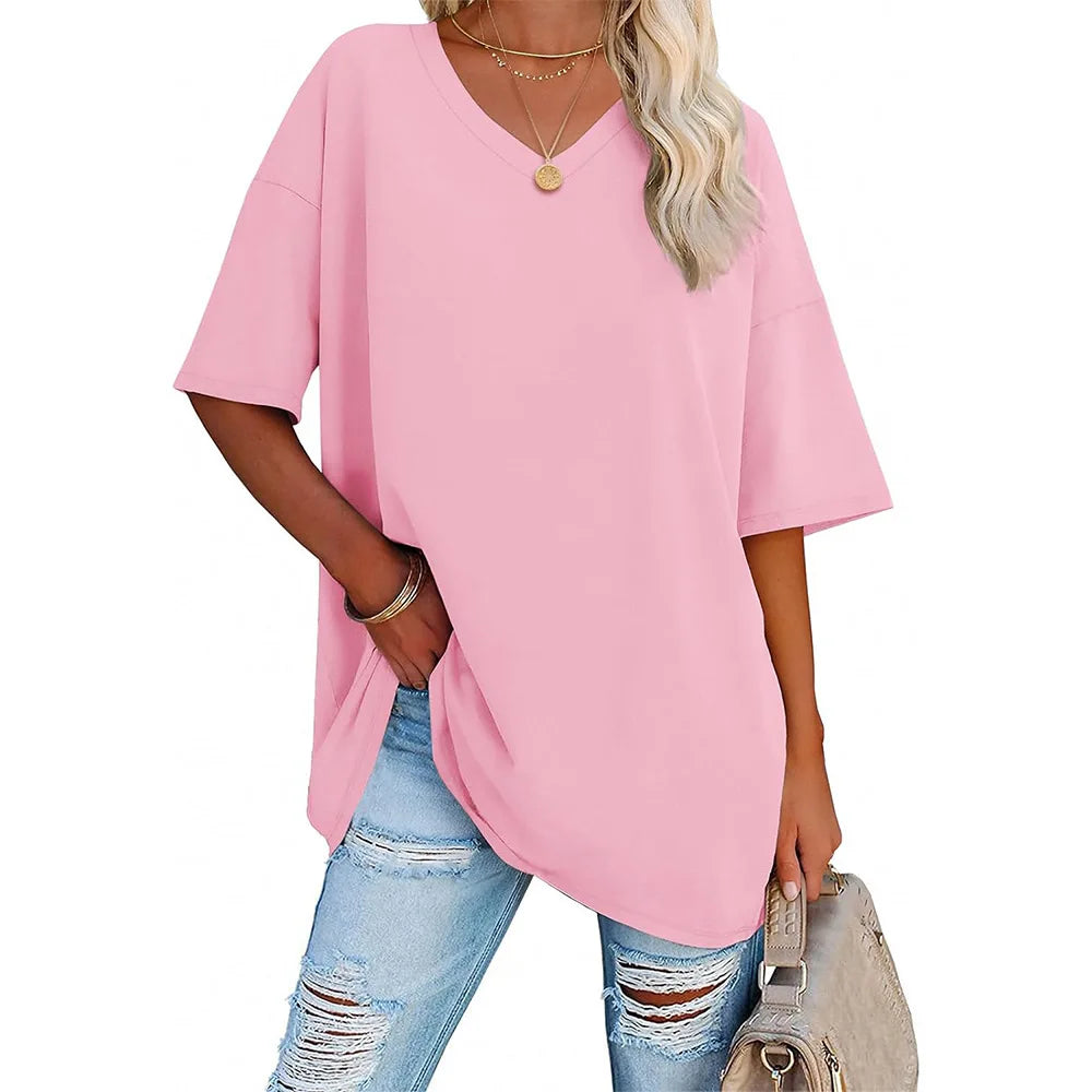 Solid Casual Loose Blouses Women's Shirt