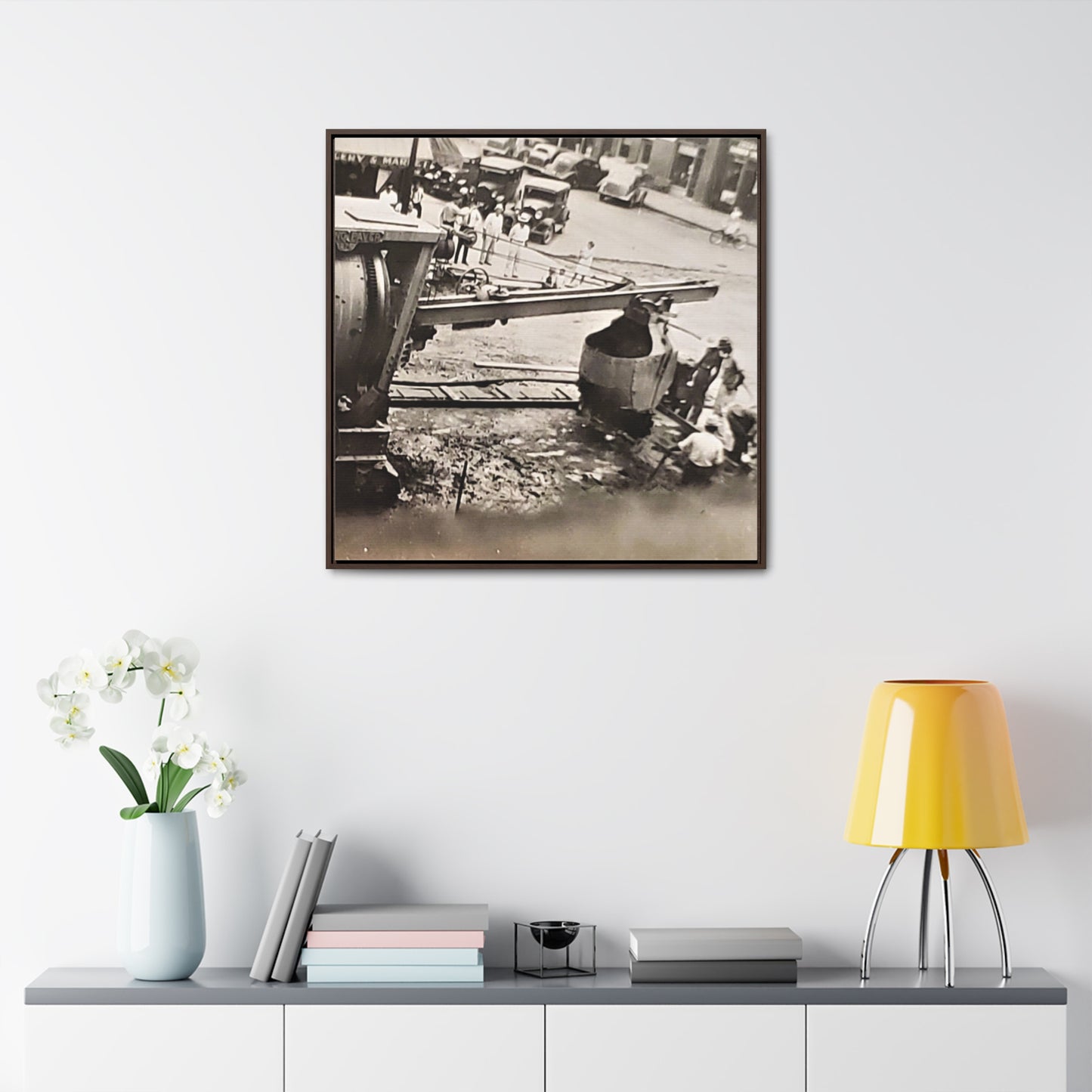 Concrete Worker Gallery Canvas Wraps, Square Frame