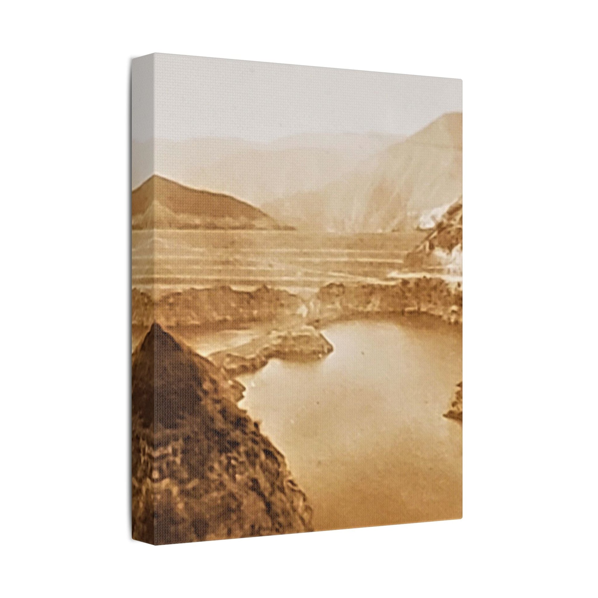 San Gabriel Dirt Fill Dam 1 Satin Canvas Stretched