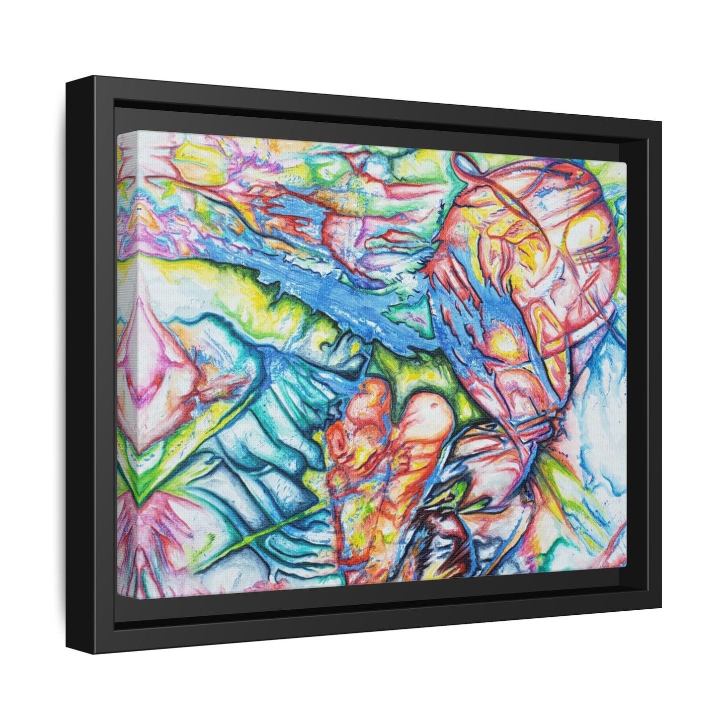 Multi-Color Abstract Framed Canvas Art Print - Kia Day Design