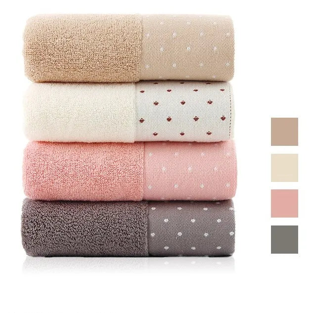 Dot Organic Cotton Bath and Face Towel 34x75 110g Woven 100% Cotton