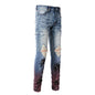 Artistic Paint Splash Torn Jeans - Light denim 30 - jeans